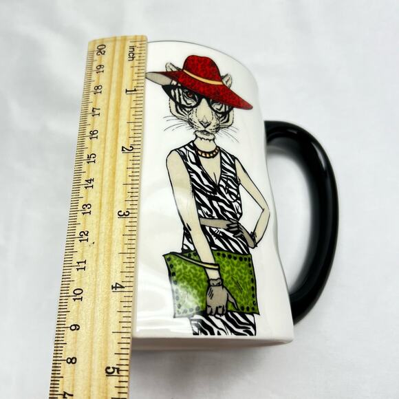 Signatures Housewares Stoneware Hipster Animal Coffee/Tea Cups Donkey & Tigress - Picture 6 of 9
